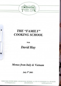 Cover from 2003 Cooking School